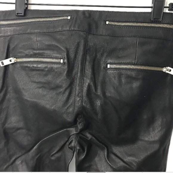 NWT $998 Diesel 'L-Elide' Leather Pants w/ Zipper-Detail in‎ Black [SZ 26 ] - Picture 7 of 13